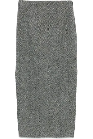 Etro Herringbone midi skirt