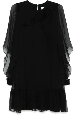 NISSA Floral-appliqué mini dress