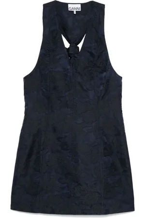 Ganni Botanical-jacquard mini dress