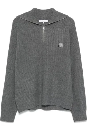Maison Kitsuné Bold Fox Head-patch ribbed sweater