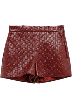 Gucci GG-canvas leather shorts