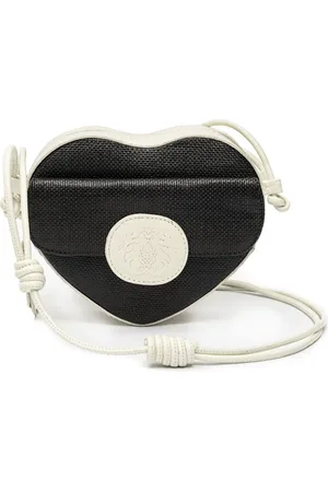 Isla Ibiza Heart-shaped leather-trim shoulder bag
