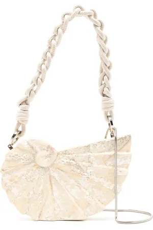 Isla Ibiza Engraved mother-of-pearl shoulder bag