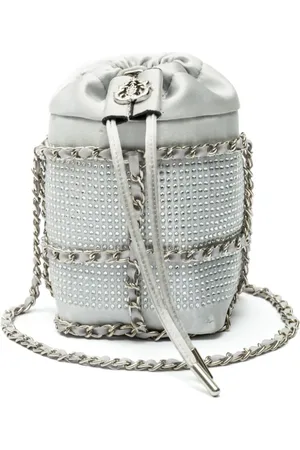 Isla Ibiza Crystal logo-plaque bucket bag