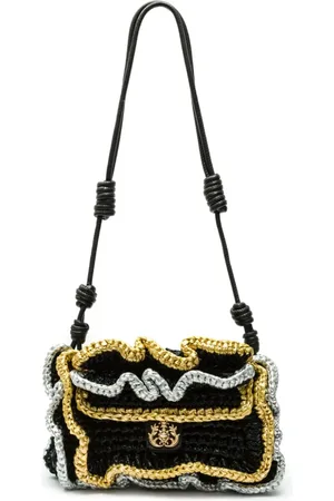 Isla Ibiza Logo-plaque woven shoulder bag