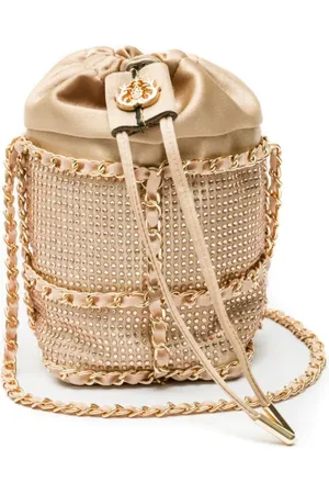 Isla Ibiza Crystal logo-plaque bucket bag