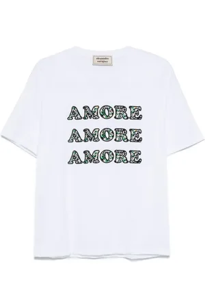 ALESSANDRO ENRIQUEZ Text-embroidered T-shirt