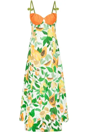 Farm Rio Papaya Salad Scarf maxi dress