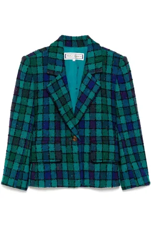 Saint Laurent 1990-2000 checked single-breasted jacket