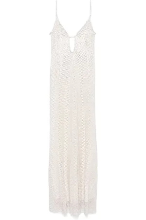 Self-Portrait Rhinestone fishnet maxi dress