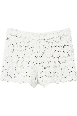 Twin-Set Floral-embroidered shorts