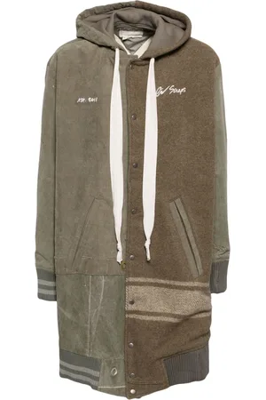 GREG LAUREN Logo-embroidered patchwork jacket