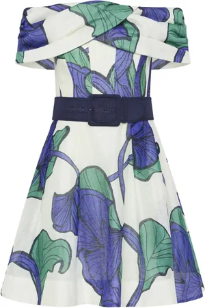Rebecca Vallance Floral-print belted minidress