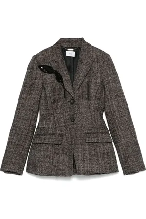 Erdem Rose-brooch blazer