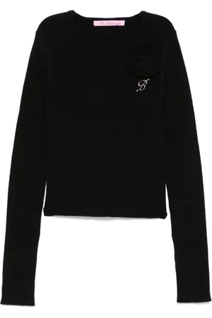 MISS BLUMARINE Floral-appliqué sweater