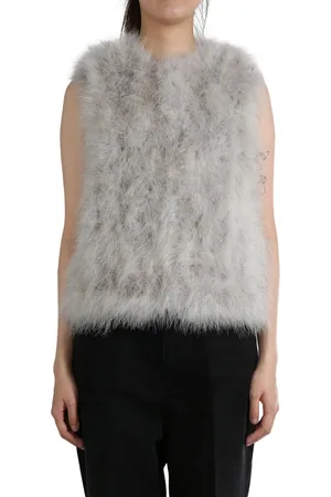 YVES SALOMON Feather-detail gilet