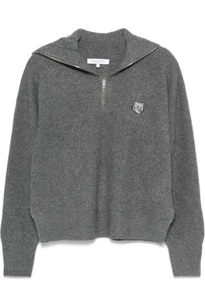 Maison Kitsuné Bold Fox Head-patch ribbed sweater