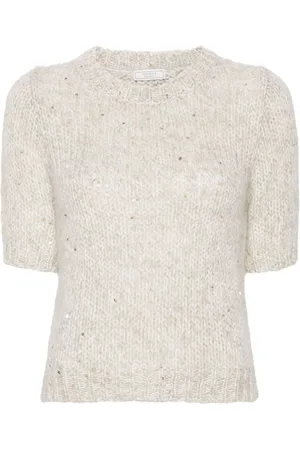 PESERICO SIGN Short-sleeve sequinned sweater