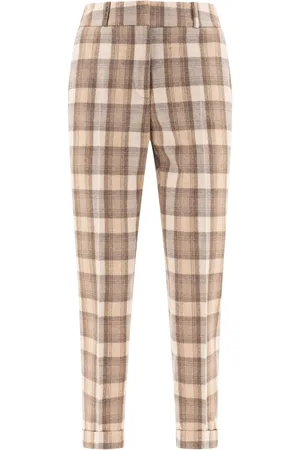 PESERICO SIGN Check-print trousers