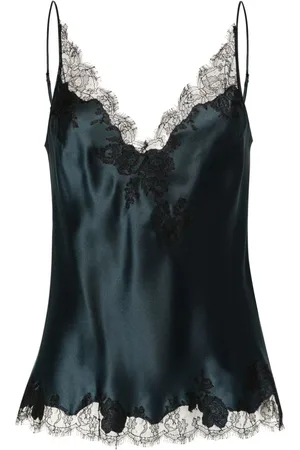 CARINE GILSON Lace-trim silk camisole