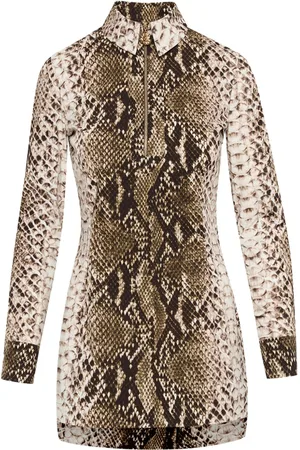 Oscar de la Renta Snake cotton poplin shirt dress