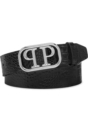 Philipp Plein Logo buckle leather belt