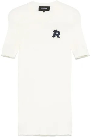 Rochas Short-sleeved ribbed-knit T-shirt