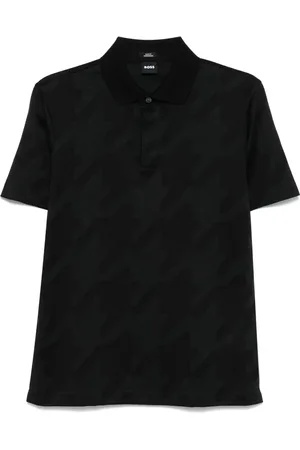 HUGO BOSS Houndstooth-pattern polo shirt