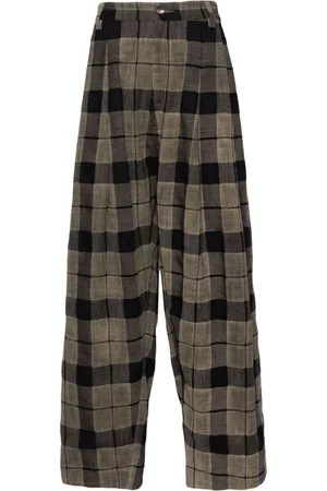 ZIGGY CHEN Checked straight-leg trousers