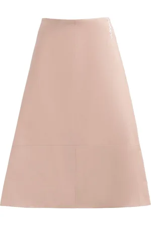 Marni A-Line leather midi skirt