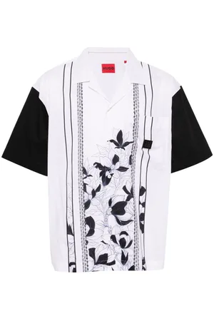 HUGO BOSS Floral and chain print shirt