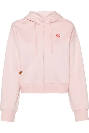 Chocoolate Heart-appliqué cropped hoodie