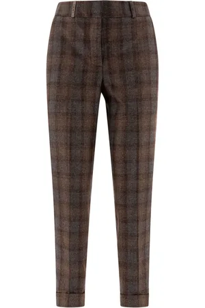 PESERICO SIGN Check-print trousers