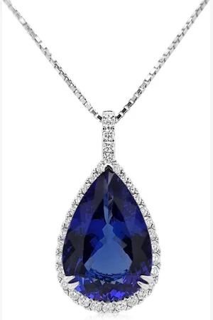 HYT Jewelry 18k gold diamond and tanzanite necklace