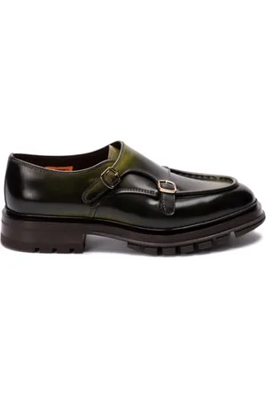 santoni Leather monk shoes