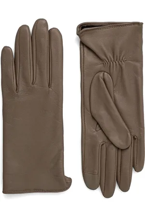 HUGO BOSS Logo-plaque leather gloves