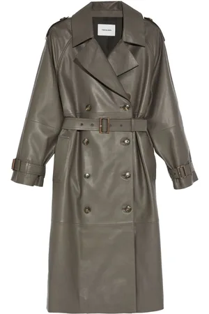 YVES SALOMON Belted leather trench coat