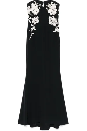 Elie saab Embroidered strapless dress