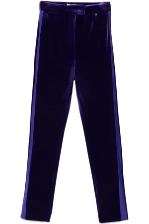 NISSA High-waist velvet trousers