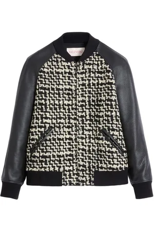 VALENTINO GARAVANI Chez Valentino-patch tweed bomber jacket