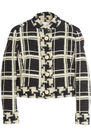 VALENTINO GARAVANI Checked tweed caban jacket