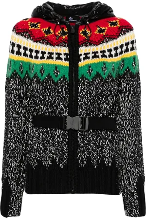 Moncler Crochet-knit hooded cardigan