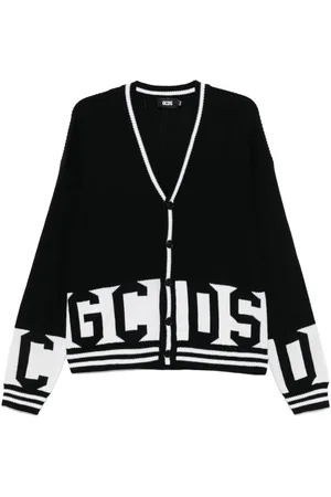 GCDS Intarsia-knit logo cardigan