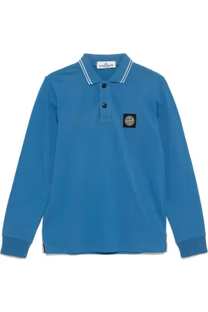 Stone Island Logo patch long-sleeves polo shirt