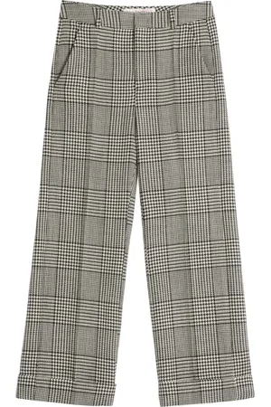 VALENTINO GARAVANI Turn-up checked wool trousers