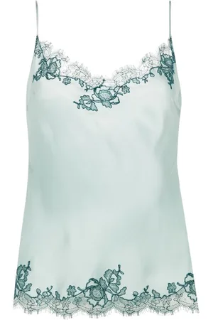CARINE GILSON Lace-trim silk camisole