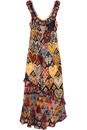 Farm Rio Hearts ikat maxi dress