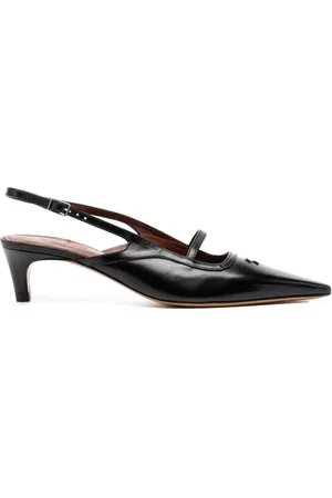 Maison Kitsuné Leather pointy sling back