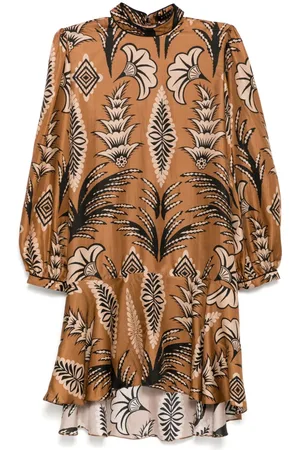 BIYAN Twill long-sleeved mini dress