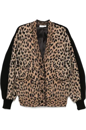 LANEUS Animalier-jacquard cardigan